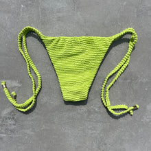 Load image into Gallery viewer, Lime Pie Textured Side Tie Bikini Bottom
