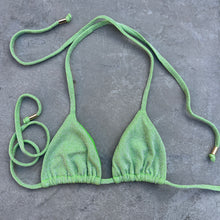 Load image into Gallery viewer, Sparkling Kiwi Triangle Bikini Top
