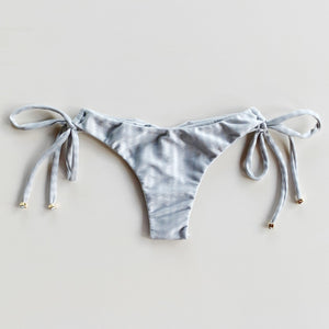 Silver Striped Side Tie Bikini Bottom