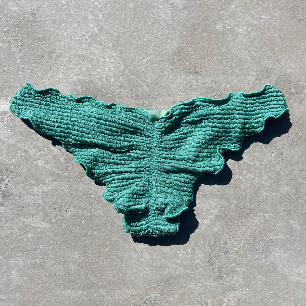 Ocean Avenue Green Textured Lili Ripple Bikini Bottom