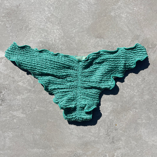 Ocean Avenue Green Textured Lili Ripple Bikini Bottom