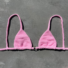 Load image into Gallery viewer, Pink Milk Shake Textured Triangle Bikini Top
