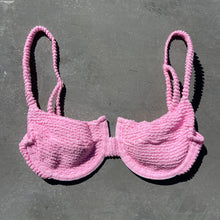 Load image into Gallery viewer, Pink Milk Shake Textured Panneled Bikini Top
