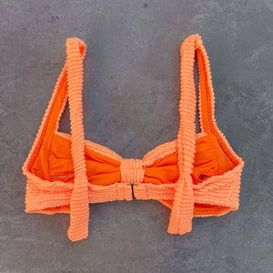 Energy Orange Textured Leda Bikini Top