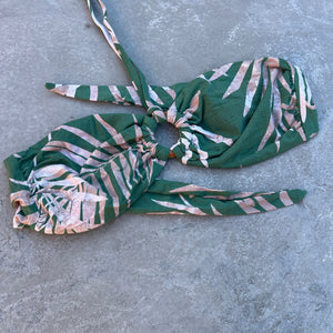 Bleached Leaves Green Strapless Bikini Top