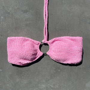 Pink Milk Shake Textured Strapless Bikini Top