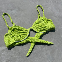 Load image into Gallery viewer, Lime Pie Textured Ayra Bikini Top
