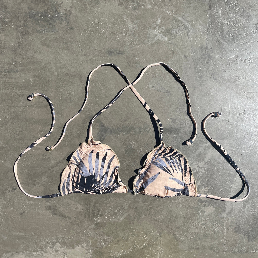 Bleached Leaves Ripple Triangle Bikini Top