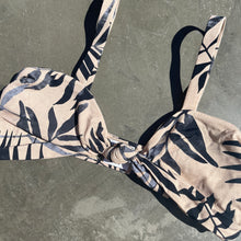 Load image into Gallery viewer, Bleached Leaves Retro Knotted Bikini Top
