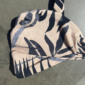 Bleached Leaves Retro Knotted Bikini Top