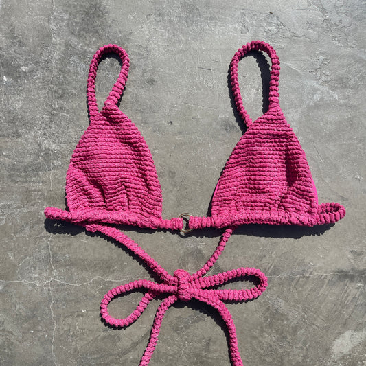 Lychee Martini Textured Triangle Bikini Top