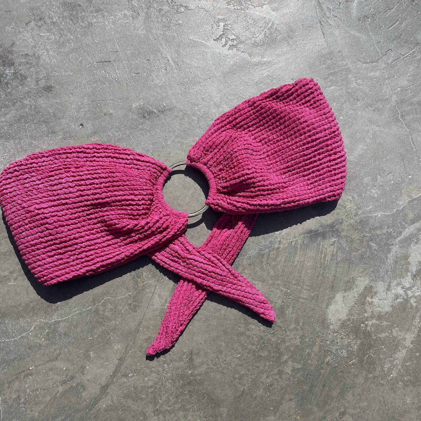 Lychee Martini Textured Strapless Bikini Top