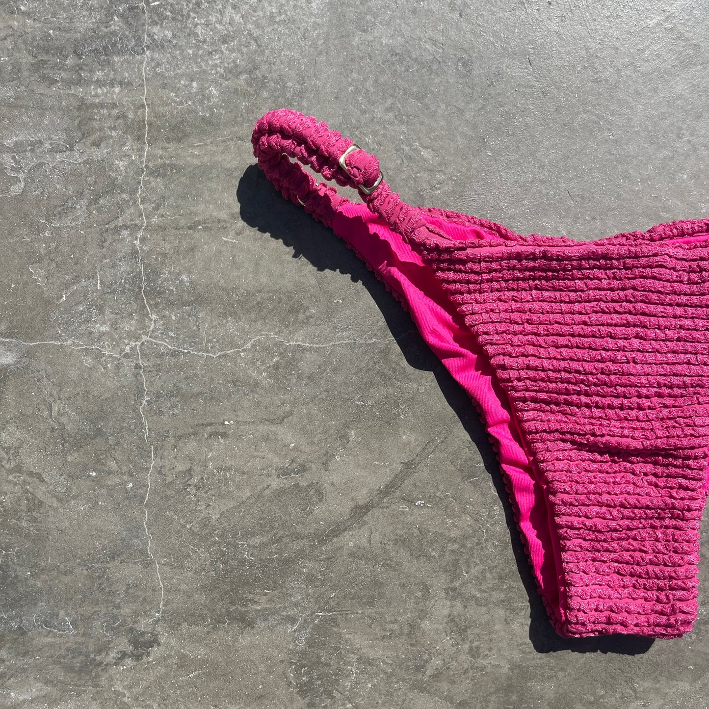 Lychee Martini Textured Tanga Bikini Bottom