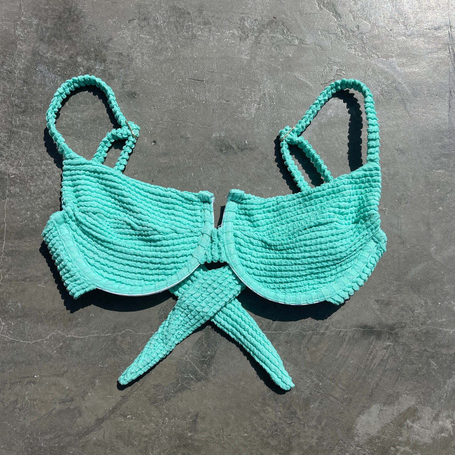 Atlantis Goddess Textured Panneled Bikini Top
