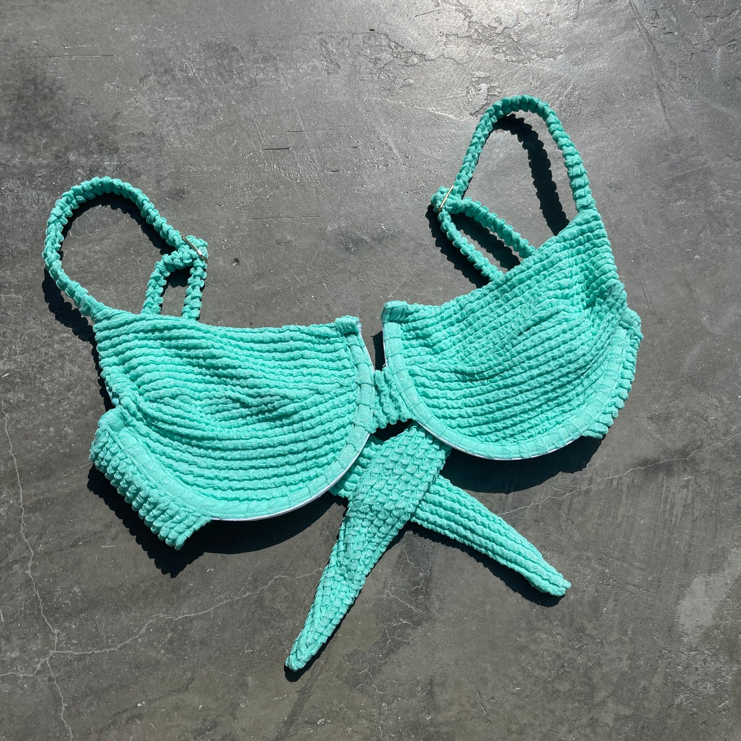 Atlantis Goddess Textured Panneled Bikini Top