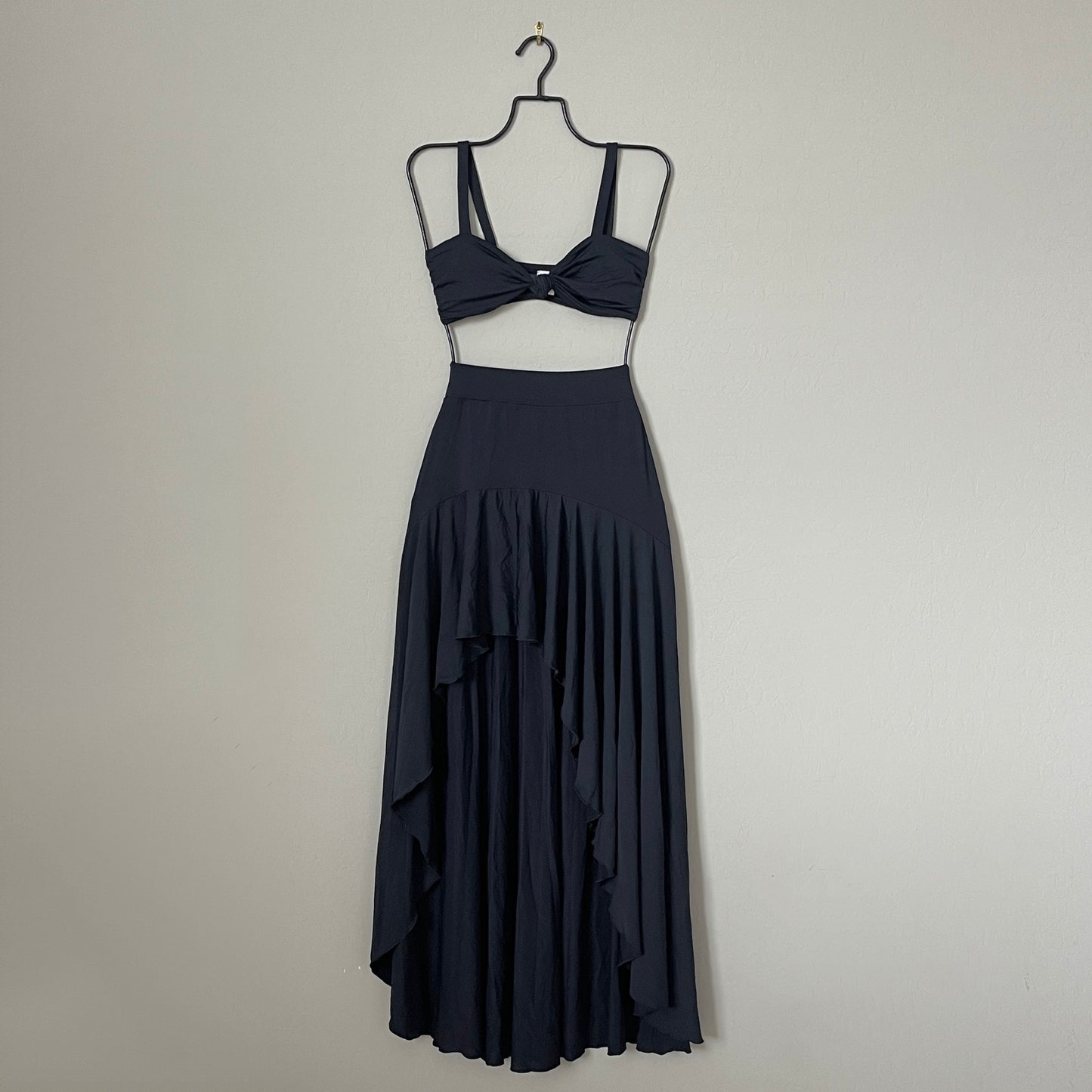 Light Black High Low Skirt