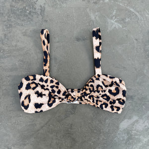The Leopard Retro Knotted Bikini Top