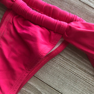 Pink Single Curtain Bikini Bottom