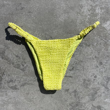 Load image into Gallery viewer, Electric Lemon Yellow Textured Tanga Bikini Bottom
