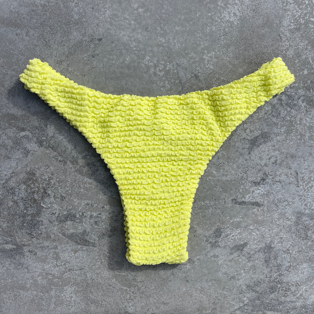Electric Lemon Yellow Textured Bia Bikini Bottom