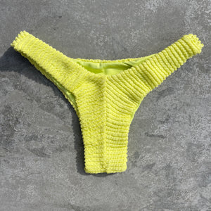 Electric Lemon Yellow Textured Bia Bikini Bottom