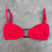 Load image into Gallery viewer, Mexican Chili Red Textured Charlize Bikini Top
