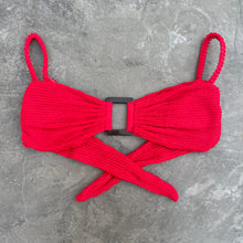 Load image into Gallery viewer, Mexican Chili Red Textured Charlize Bikini Top
