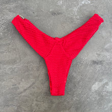 Load image into Gallery viewer, Mexican Chili Red Textured Capri Bikini Bottom
