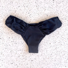 Load image into Gallery viewer, Ribbed Black Suzy Bikini Bottom
