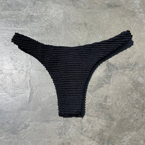 Onyx Black Textured Bia Bikini Bottom