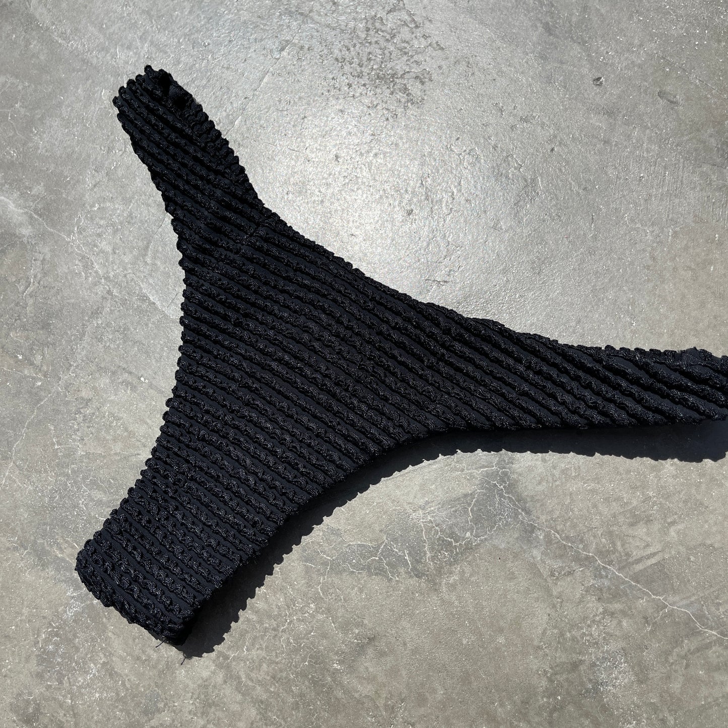 Onyx Black Textured Bia Bikini Bottom