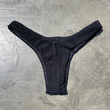 Load image into Gallery viewer, Onyx Black Textured Bia Bikini Bottom
