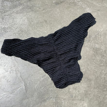 Load image into Gallery viewer, Onyx Black Textured Lili Ripple Bikini Bottom
