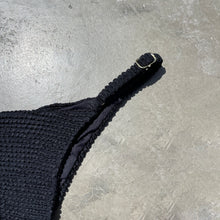 Onyx Black Textured Tanga Bikini Bottom