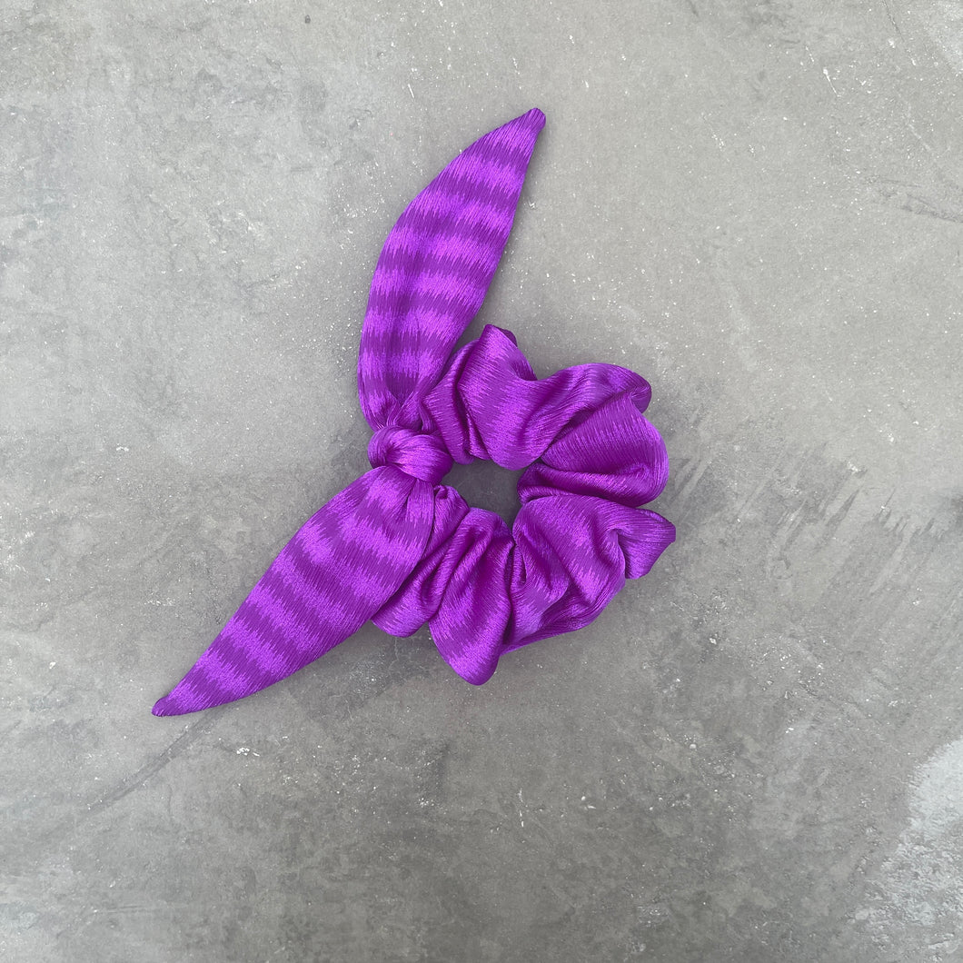 Purple Striped Hair Scrunchie