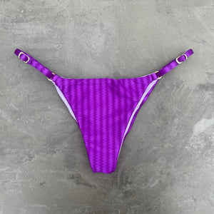 Purple Striped Tanga Bikini Bottom