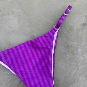 Purple Striped Tanga Bikini Bottom
