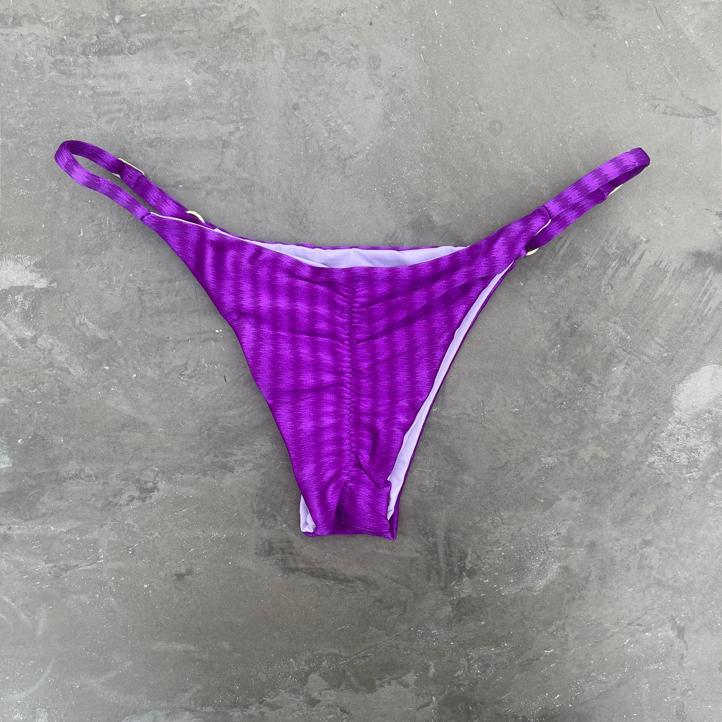Purple Striped Tanga Bikini Bottom