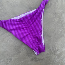 Load image into Gallery viewer, Purple Striped Tanga Bikini Bottom
