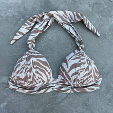 Load image into Gallery viewer, Mocha Zebra Coconut Bikini Top
