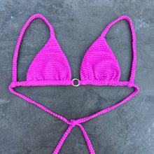 Load image into Gallery viewer, Wild Pink Textured Triangle Bikini Top
