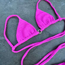 Load image into Gallery viewer, Wild Pink Textured Triangle Bikini Top
