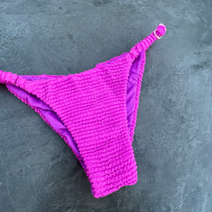 Wild Pink Textured Tanga Bikini Bottom