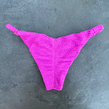 Load image into Gallery viewer, Wild Pink Textured Tanga Bikini Bottom
