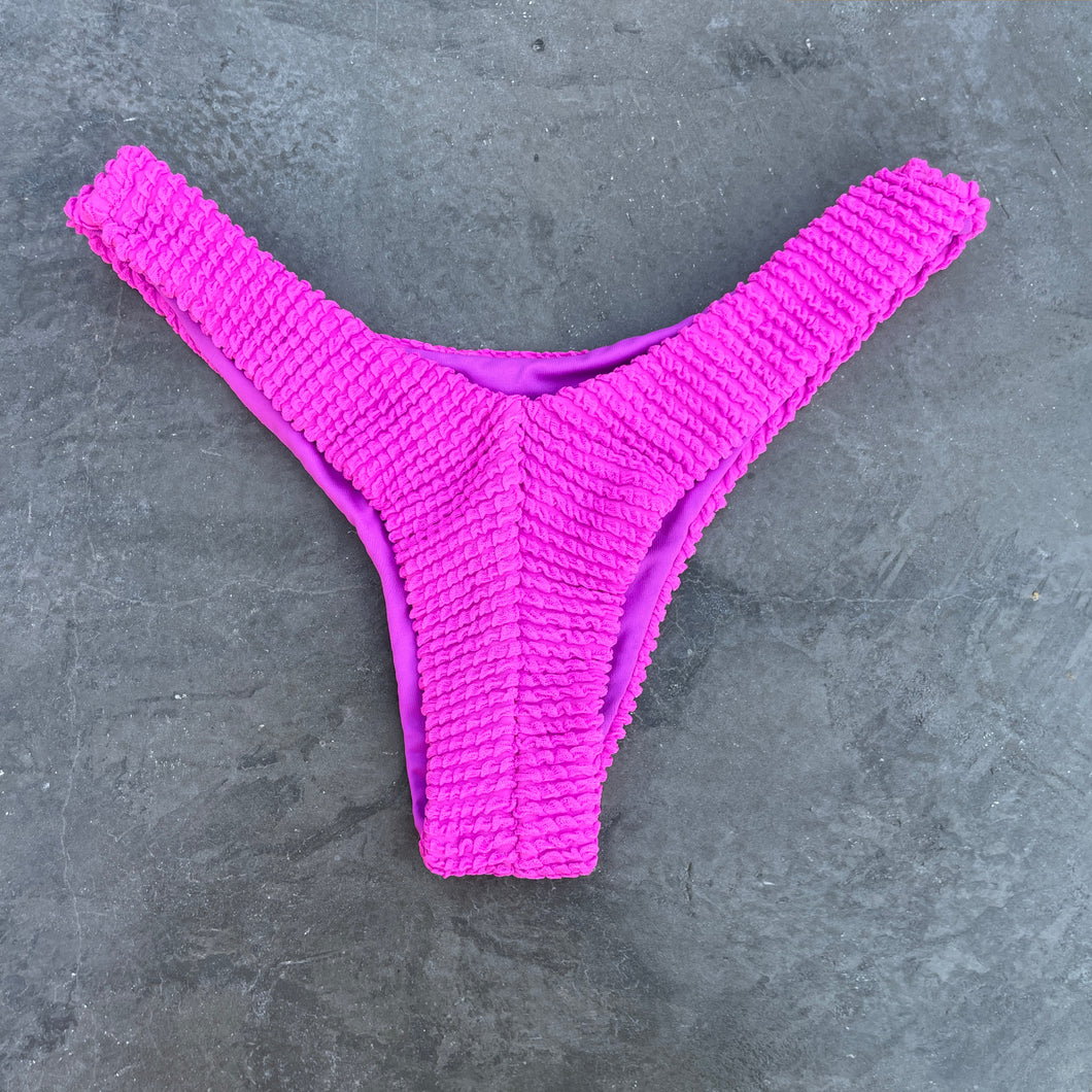 Wild Pink Textured Bia Bikini Bottom