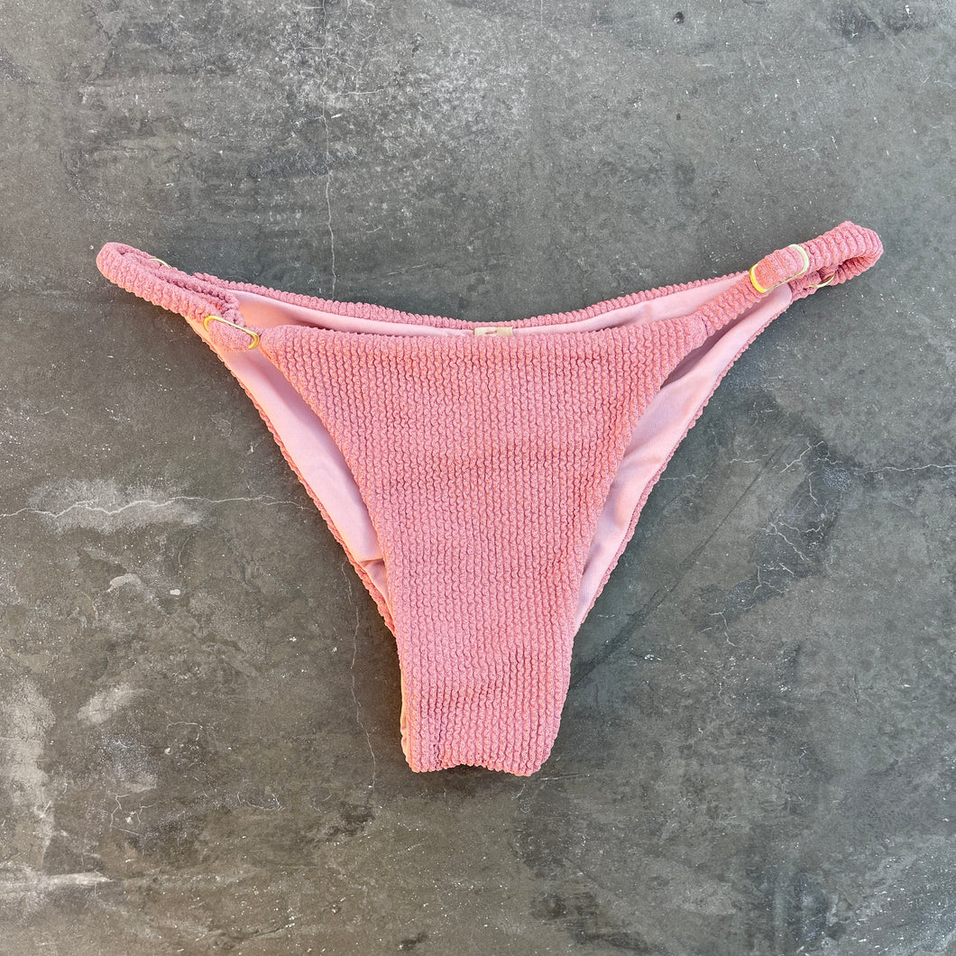 Pink Sunset Textured Tanga Bikini Bottom