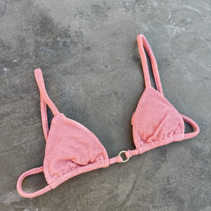 Pink Sunset Textured Triangle Bikini Top