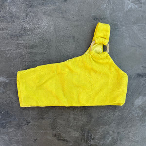 Yellow Sunrise Textured Jade Bikini Top