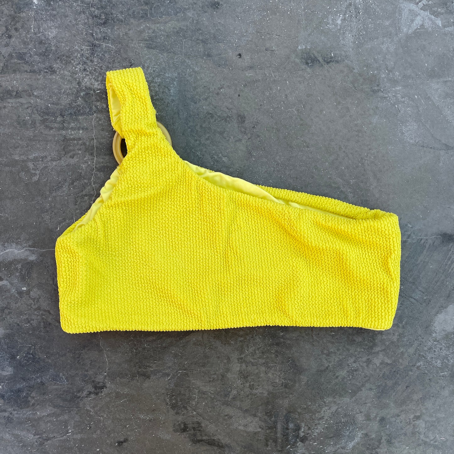 Yellow Sunrise Textured Jade Bikini Top