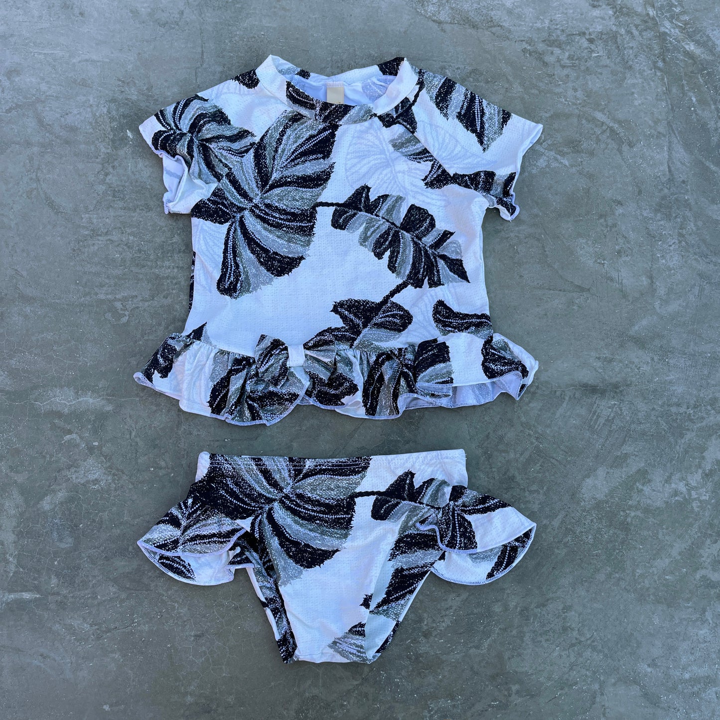 Chalk Leaves Little Girls Bikini Set